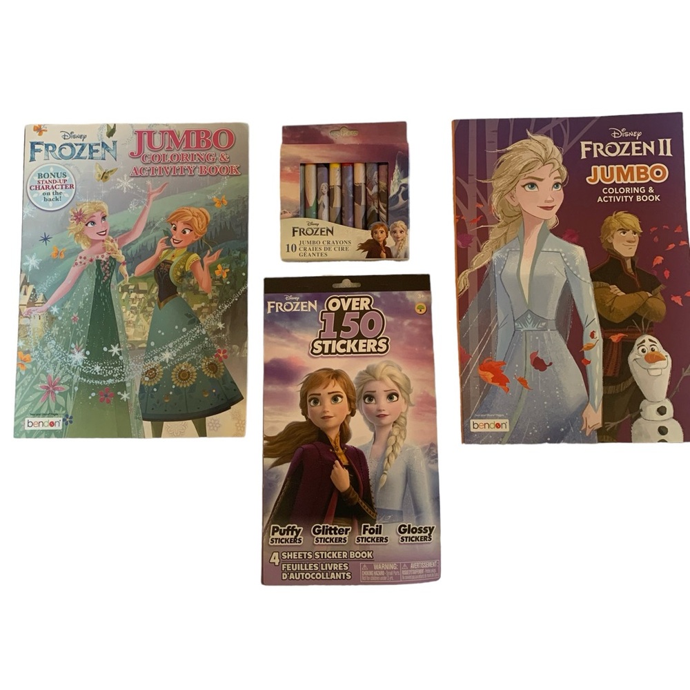 Disney Frozen Jumbo Coloring Books w/ Sticker Book and Jumbo Crayons